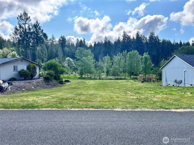 Property located between two homes and located adjacent to desiganted forest land. Trails behind property.