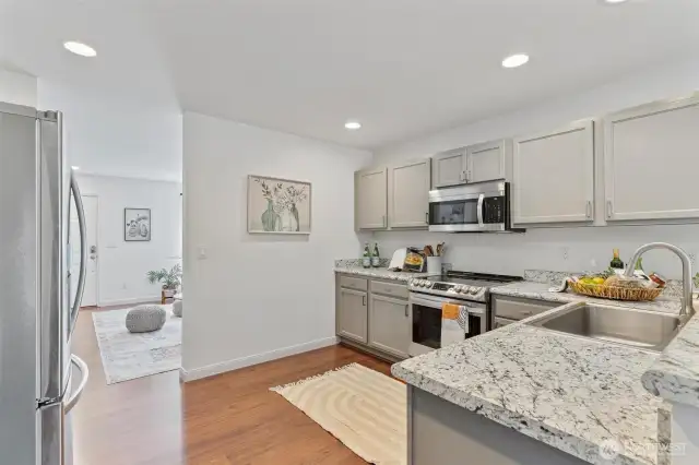 Kitchen facing Living Room