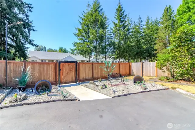 Security back gate  entry way - beyond the area to Lake Meridian