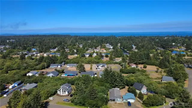 Directly above lot, looking toward the Bay