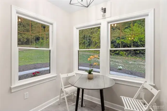 Breakfast nook off kitchen