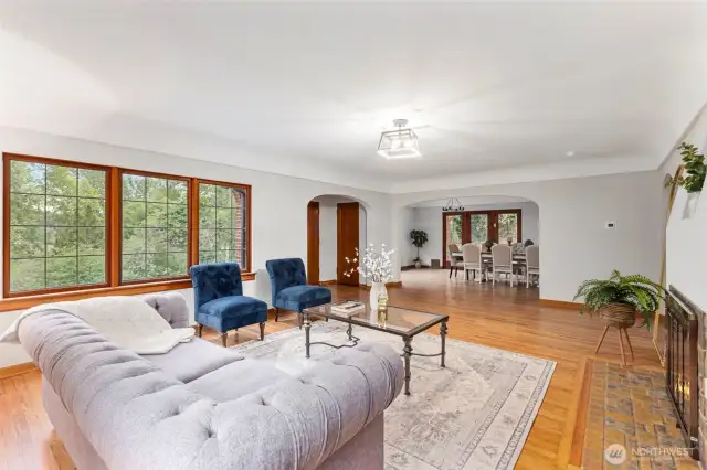 Original wood trimmed windows and stunning hardwood floors throughout home