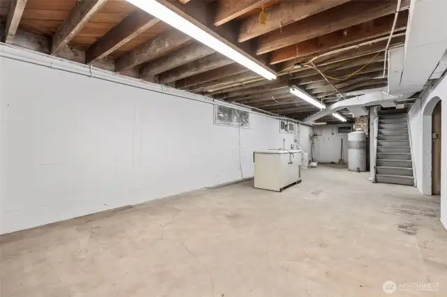 Unfinished basement with 8 foot ceilings - bring your imagination! ADU, mother in law unit, rec room? Take your pick!