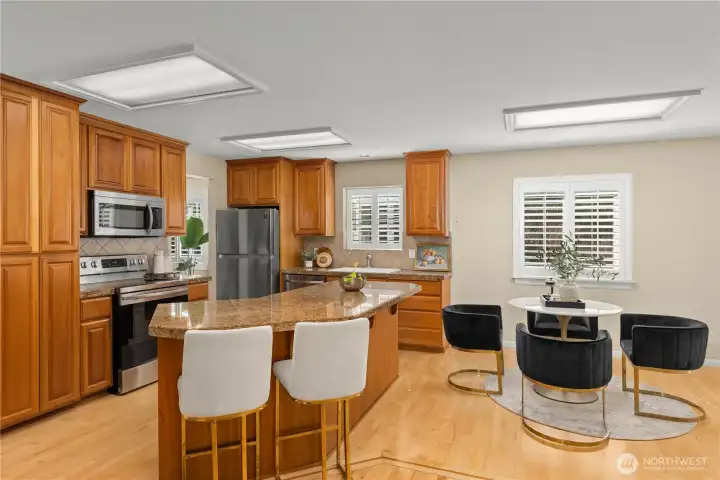 Island Kitchen with abundant cabinet storage
