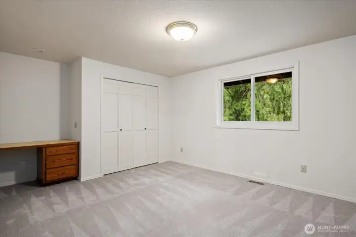 Bedroom 2 upstairs with built-in desk