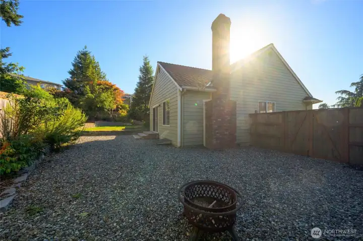Firepit in large backyard...