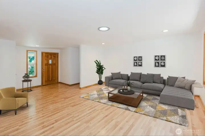 Virtually staged living room