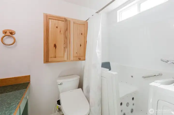 Primary bath. Features walk-in tub