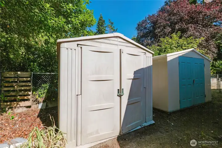2 Sheds for outdoor storage.