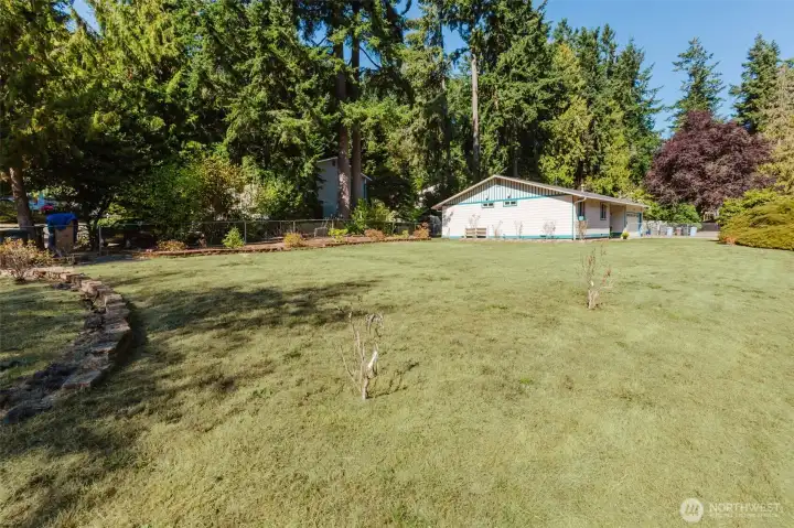 .25 Acre fully fenced yard.