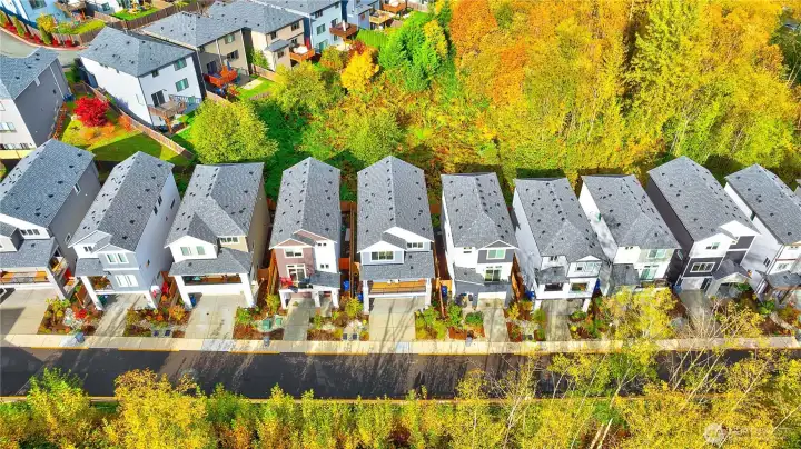 Greenbelts in both the front and back of the home