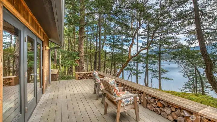 Easy access to the firewood storage from the living room doors.