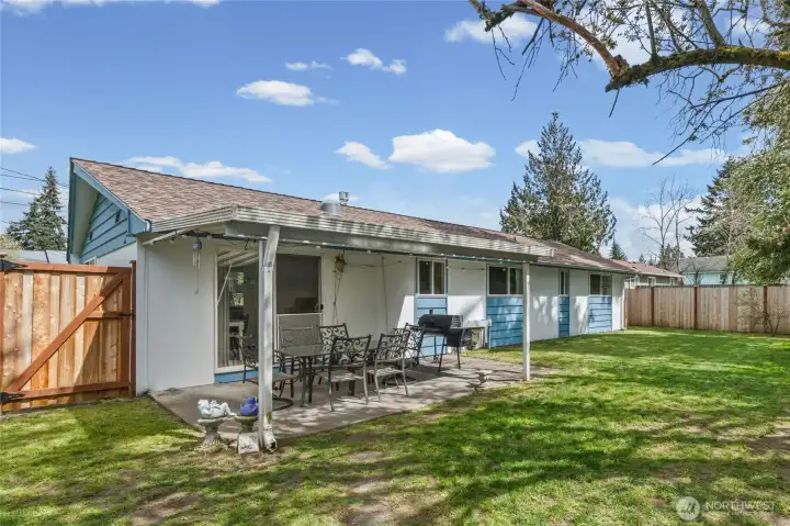 Gated entry to the backyard.