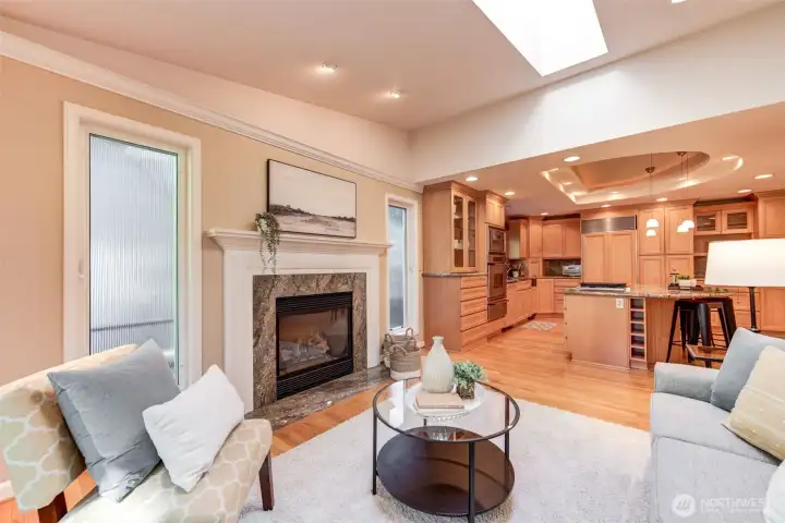 Coming back into the family room, we see the flow of the home from a new angle.