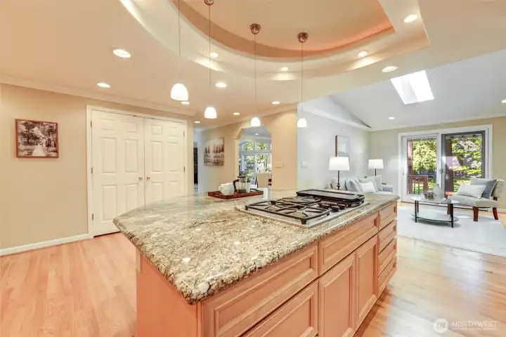 Returning to the kitchen, we see the flow of the home from a new angle.