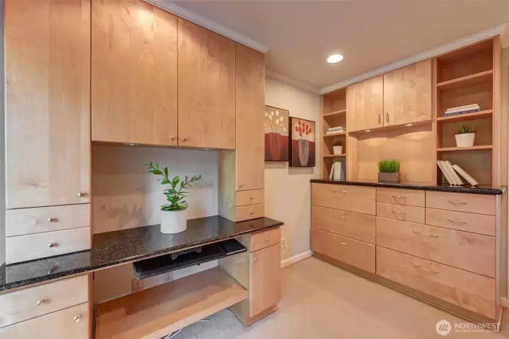 Additional storage space for office supplies and more.
