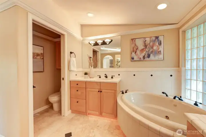 A separate private toilet room for added comfort and functionality.