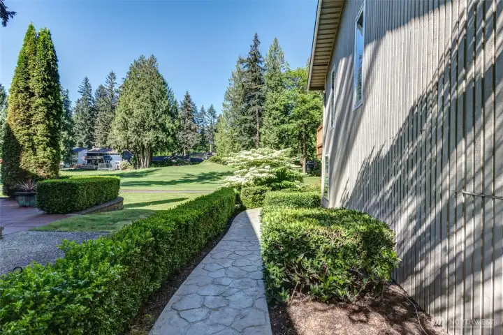 Pathway continues to the back of the home and the beautiful Mill Creek Golf Course.