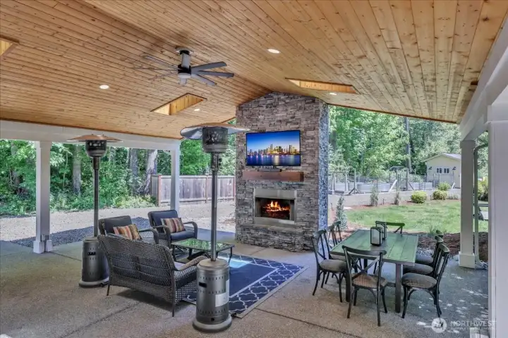 Set on +/- 2.8 acres this home has an amazing outdoor entertainment space!