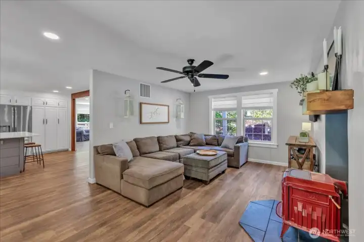 Off the kitchen is the second living space large enough for a huge sectional!