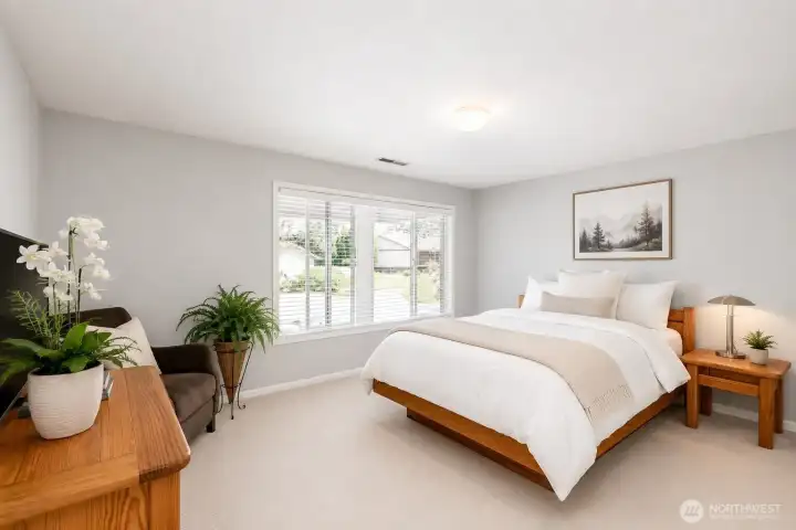Spacious guest bedroom.