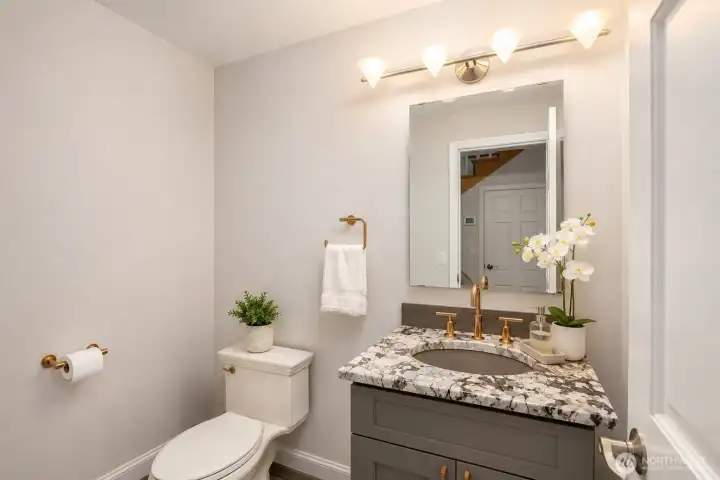main level half bath.
