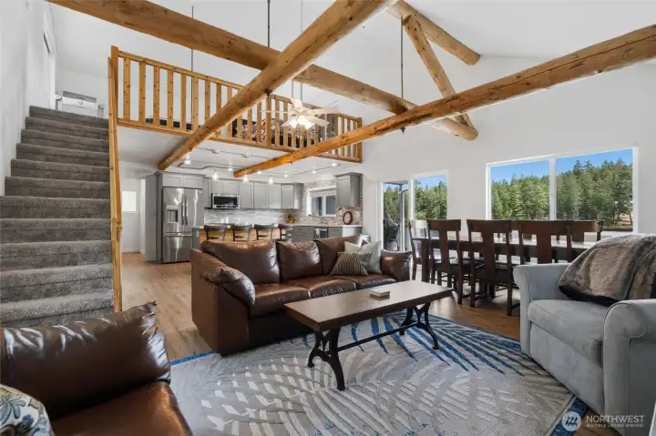 Up to the sleeping loft.