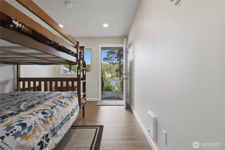 You even have views of the lake from the bunk house.