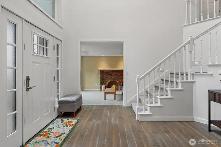 Formal foyer leads to formal sitting room