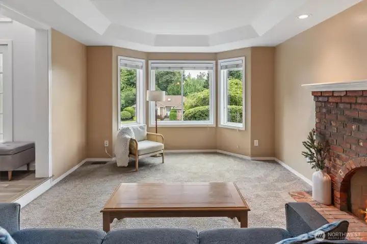 Bay windows in formal sitting room
