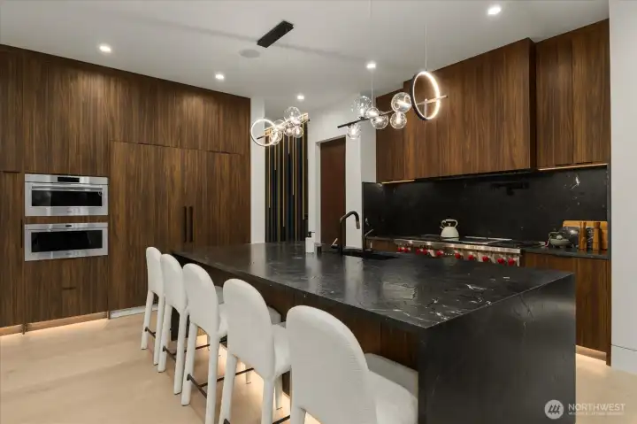 Sub Zero refrigerator covered by custom panels. Sub Zero refrigerator covered by custom panels.
