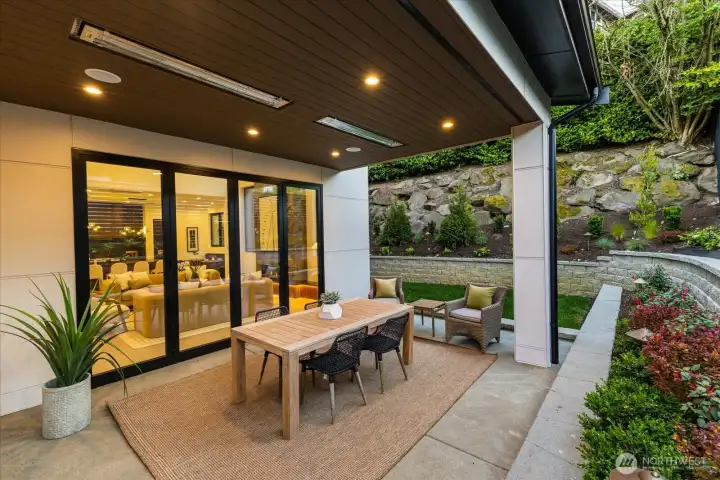 Downstairs patio space wired with gas for easy grilling and hosting Downstairs patio space wired with gas for easy grilling and hosting