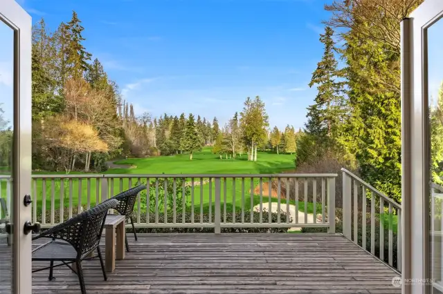 French doors entering deck and great views