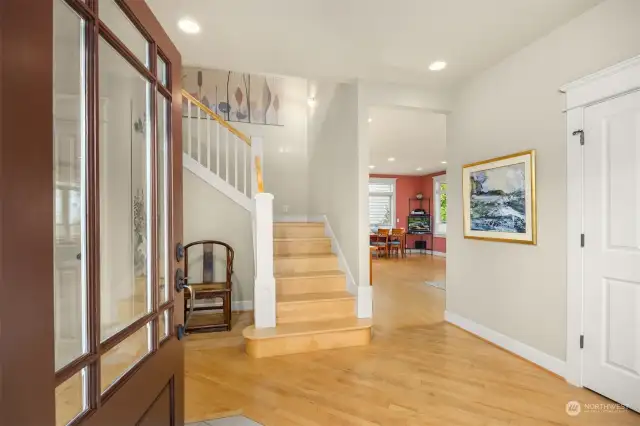 Entering the residence and stairs to upper floor