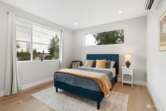 One large bedroom on the main level. This newly constructed gem showcases a thoughtful floor plan that balances open living spaces with intimate, private areas, creating a harmonious home environment that caters to all aspects of daily life.