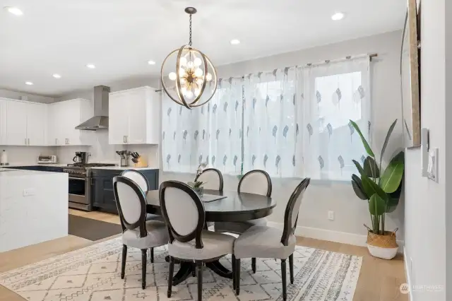 The elegance of the formal dining area. Situated just off the kitchen, it serves as the heart of the home - a versatile space where formal meals and everyday celebrations come to life. Whether you're hosting a grand dinner party or enjoying a quiet family meal, this area is designed to gather people together, creating memories that last a lifetime.