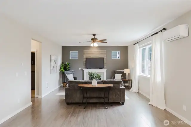Left side open to 1/2 Bath and 2 Car Garage