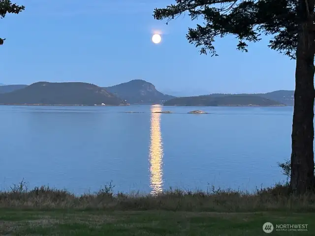 Full moon over water