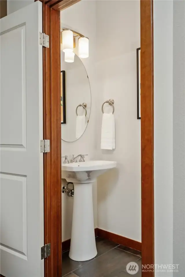 Powder room on living/dining/kitchen level