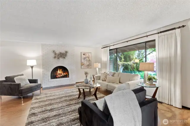 The family room is just steps away from the kitchen and is such a comfortable space.