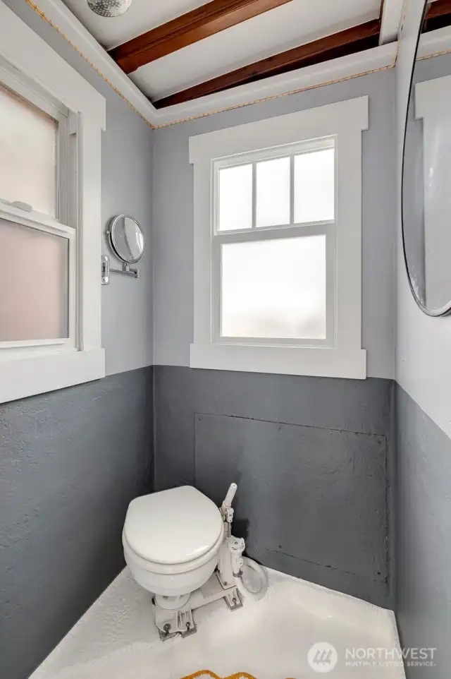 Bathroom has a shower - or use the bathrooms in the cabana.