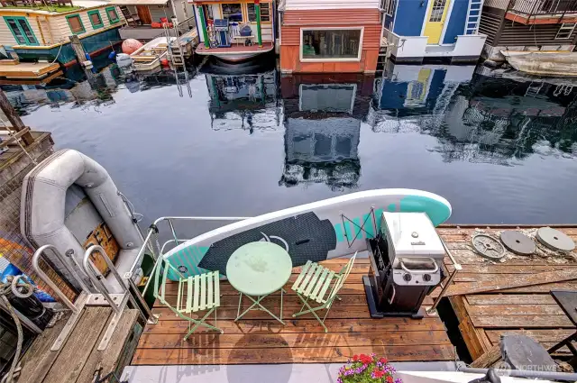 View looking down from the upper deck to the stern.