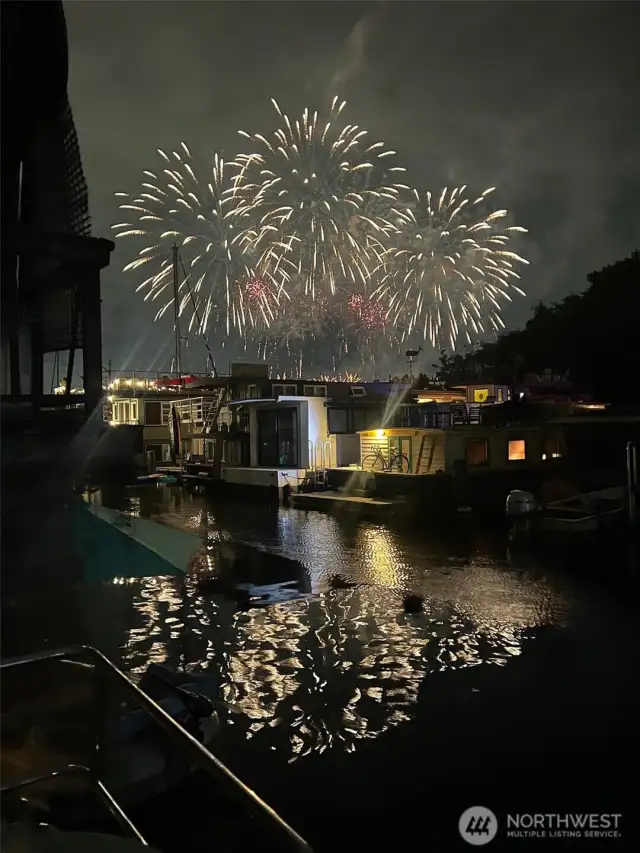 View of the fireworks on July 4th!