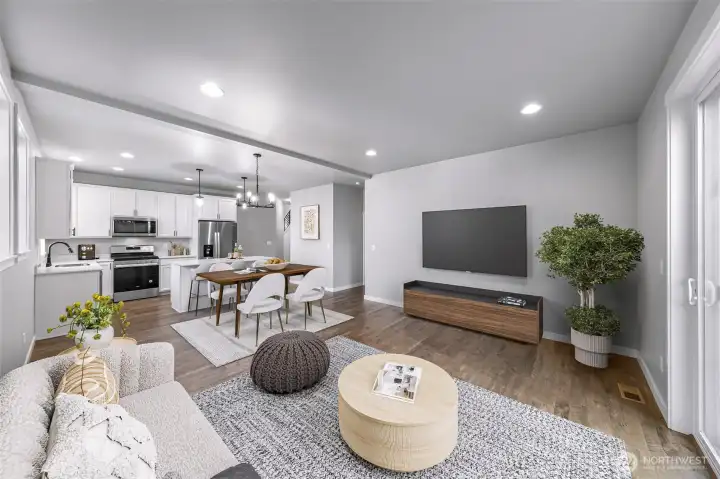 Virtually staged great room