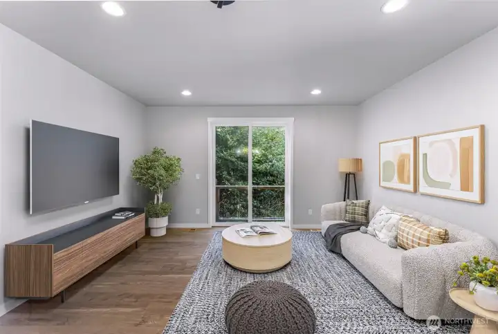Virtually staged great room