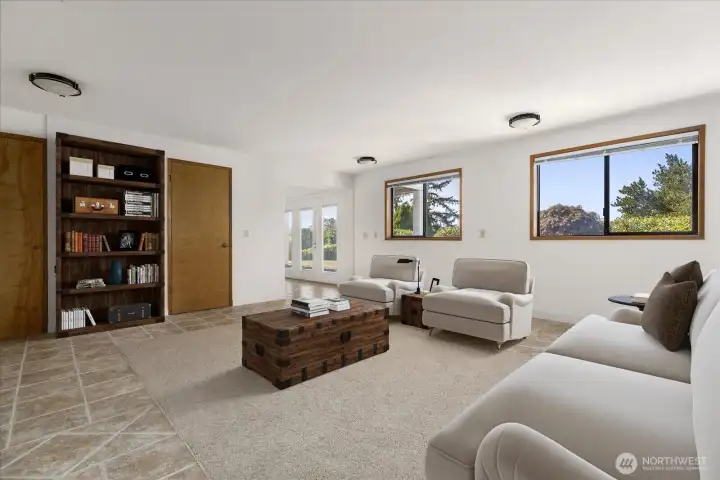 Family room virtually staged