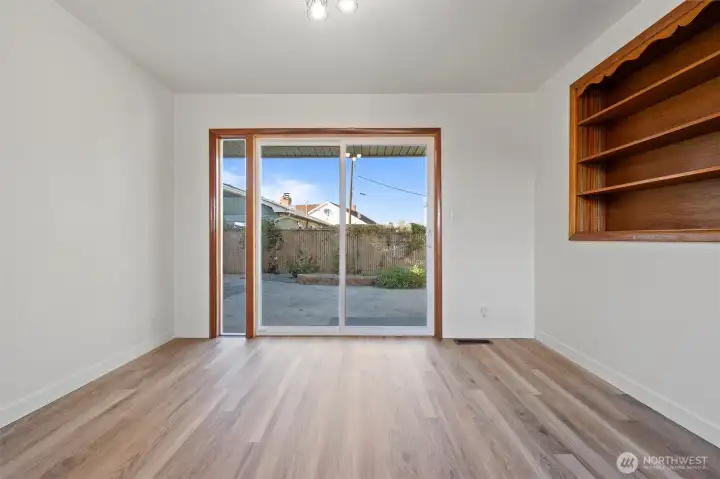 Dining room opens to the backyard