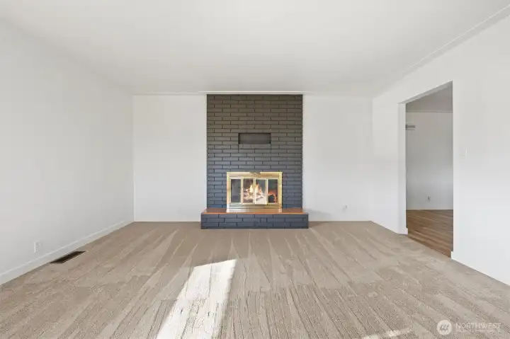 Wood burning fireplace