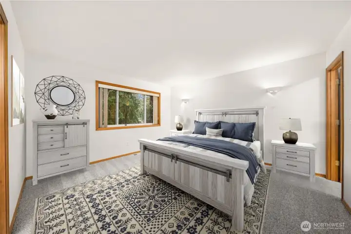 Primary bedroom virtually staged