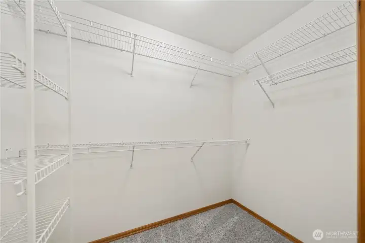One of two primary bedroom closets